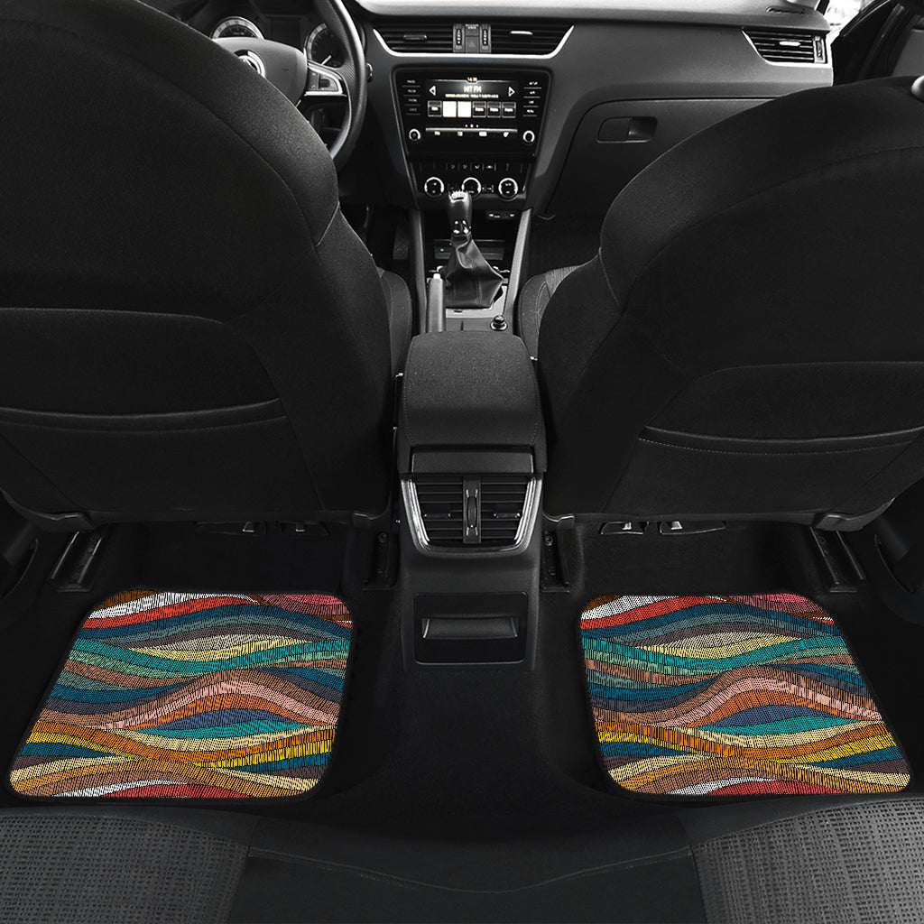 Colorful Abstract Waves Car Floor Mats