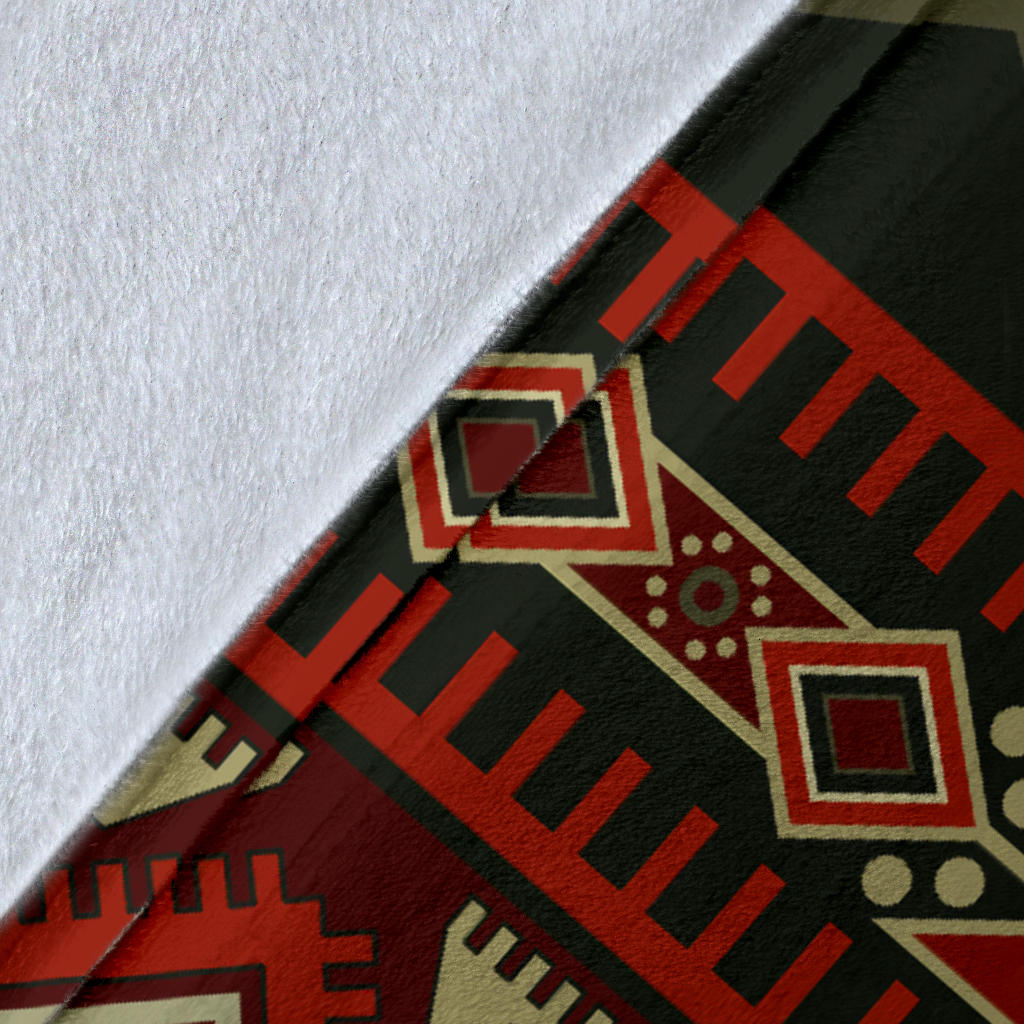 Red & Brown Boho Aztec Blanket