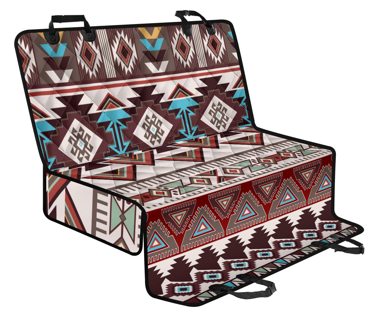 Brown Boho Aztec Car Back Seat Pet Cover