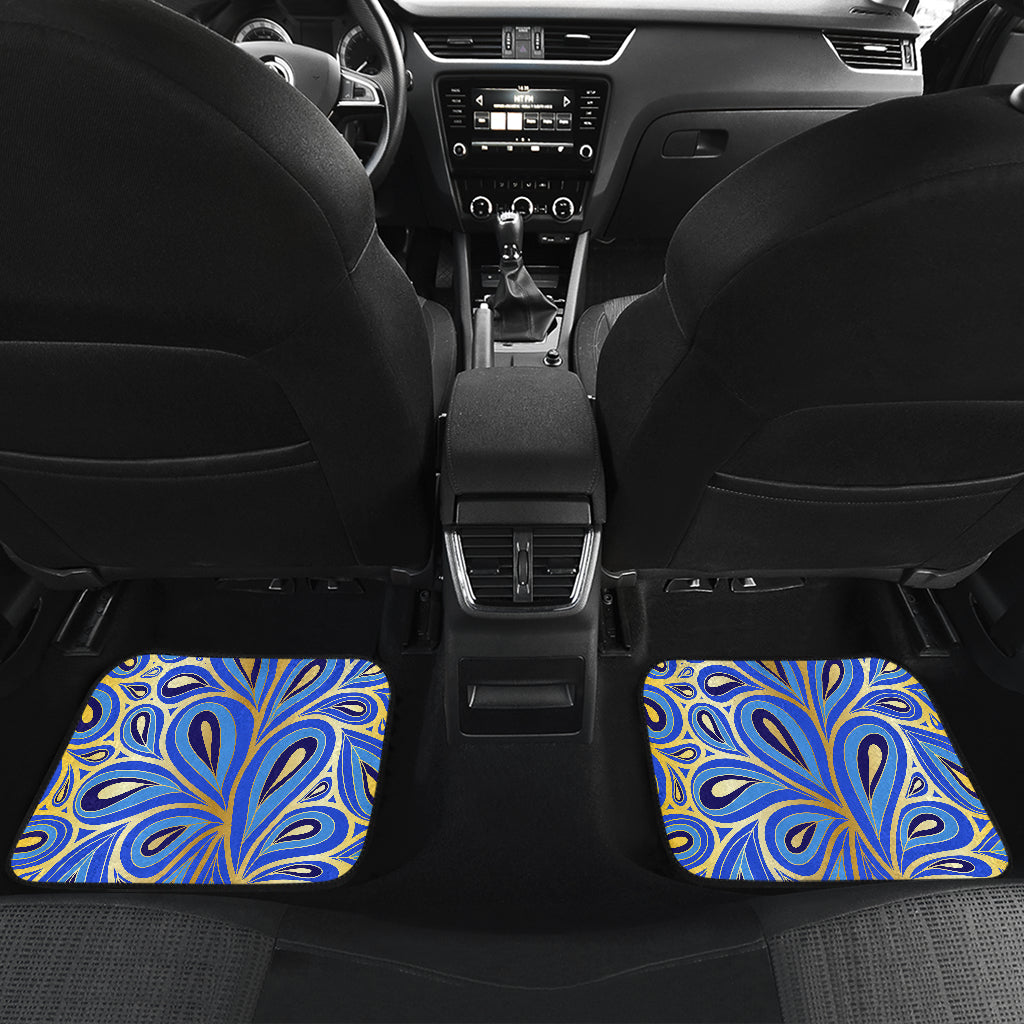 Blue & Gold Decor Car Floor Mats