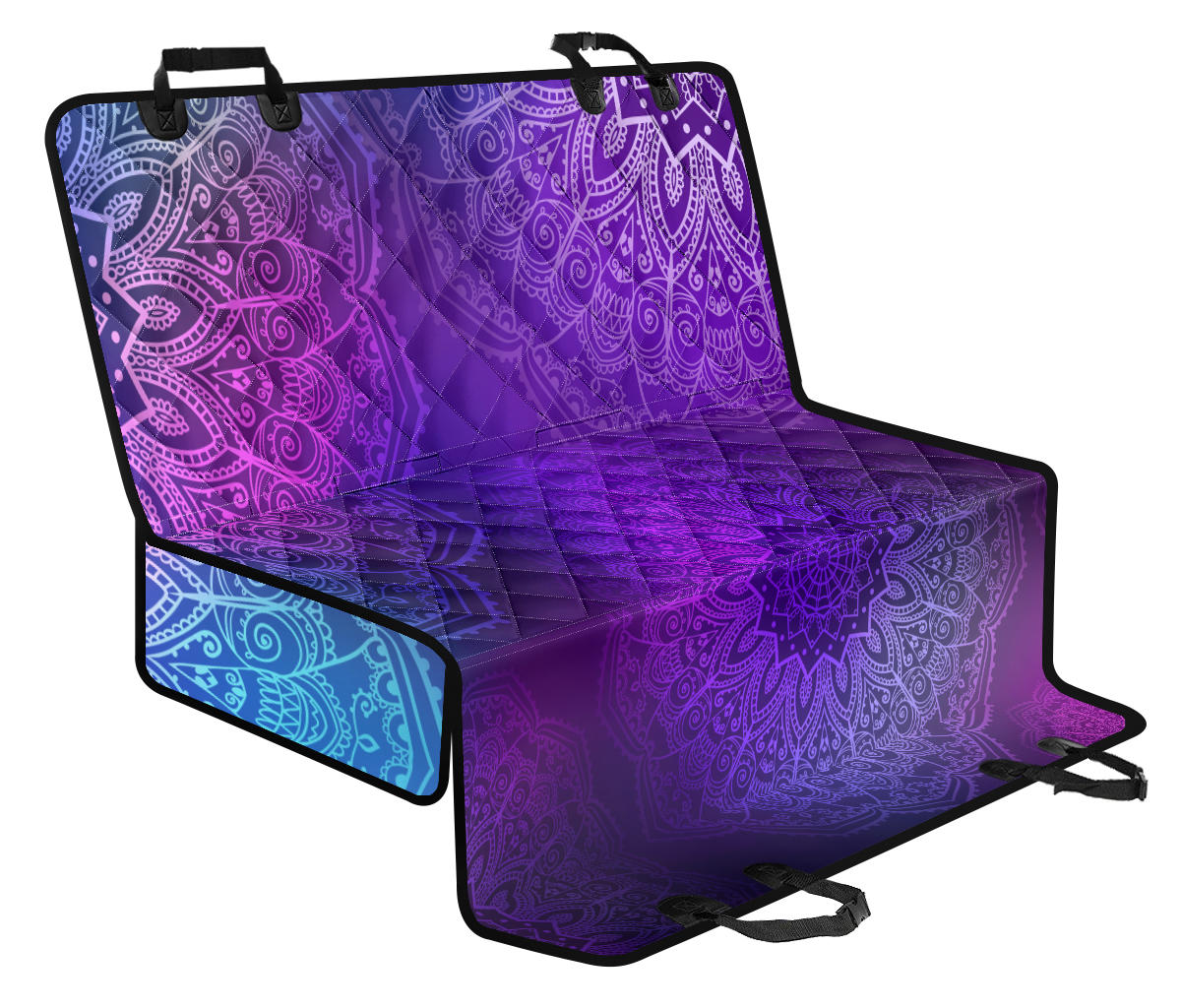Purple Mandalas Car Back Seat Pet Cover