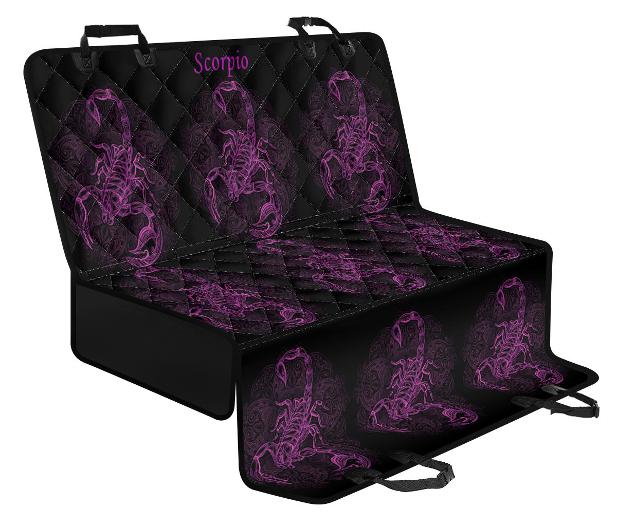 Purple Scorpio Car Backseat Pet Cover