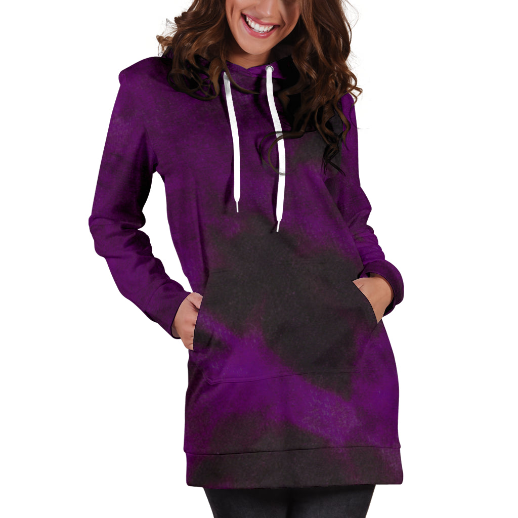 Purple Tie Dye Grunge Womens Hoodie Dress