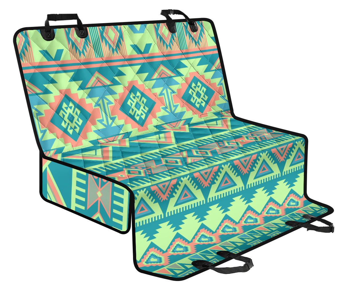 Light Green Aztec Car Back Seat Pet Cover