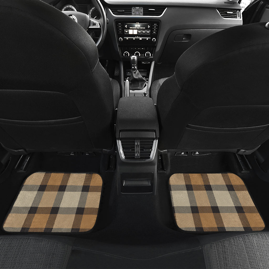 Brown Plaid Car Floor Mats