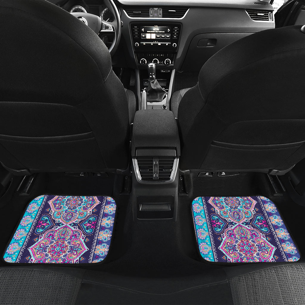 Blue Purple Persian Print Car Floor Mats
