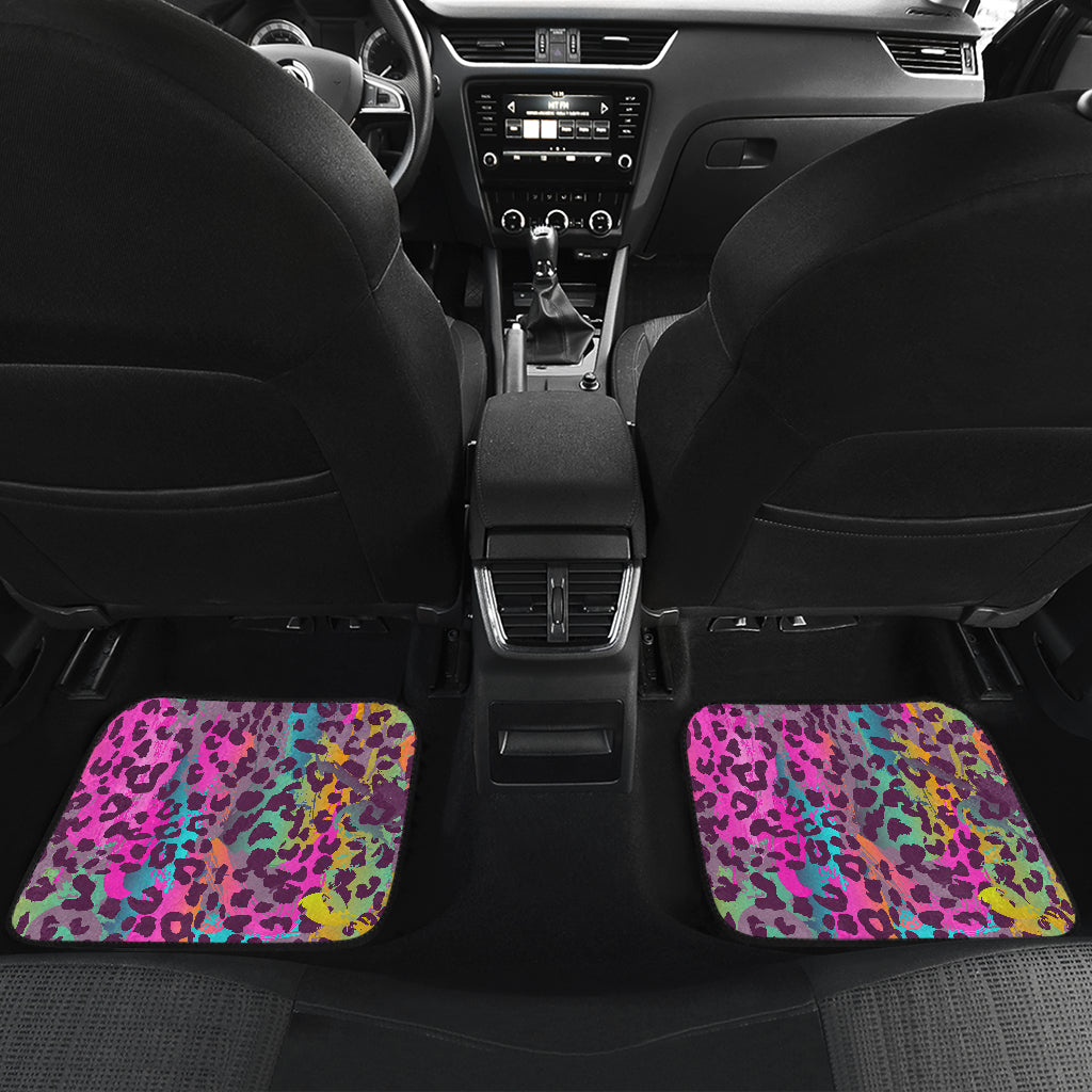 Pink Leopard Print Car Floor Mats