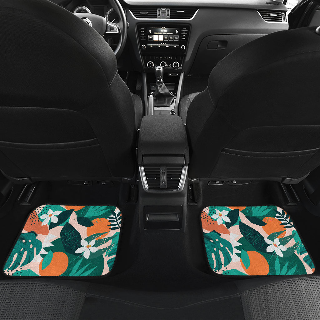 Floral Oranges Car Floor Mats