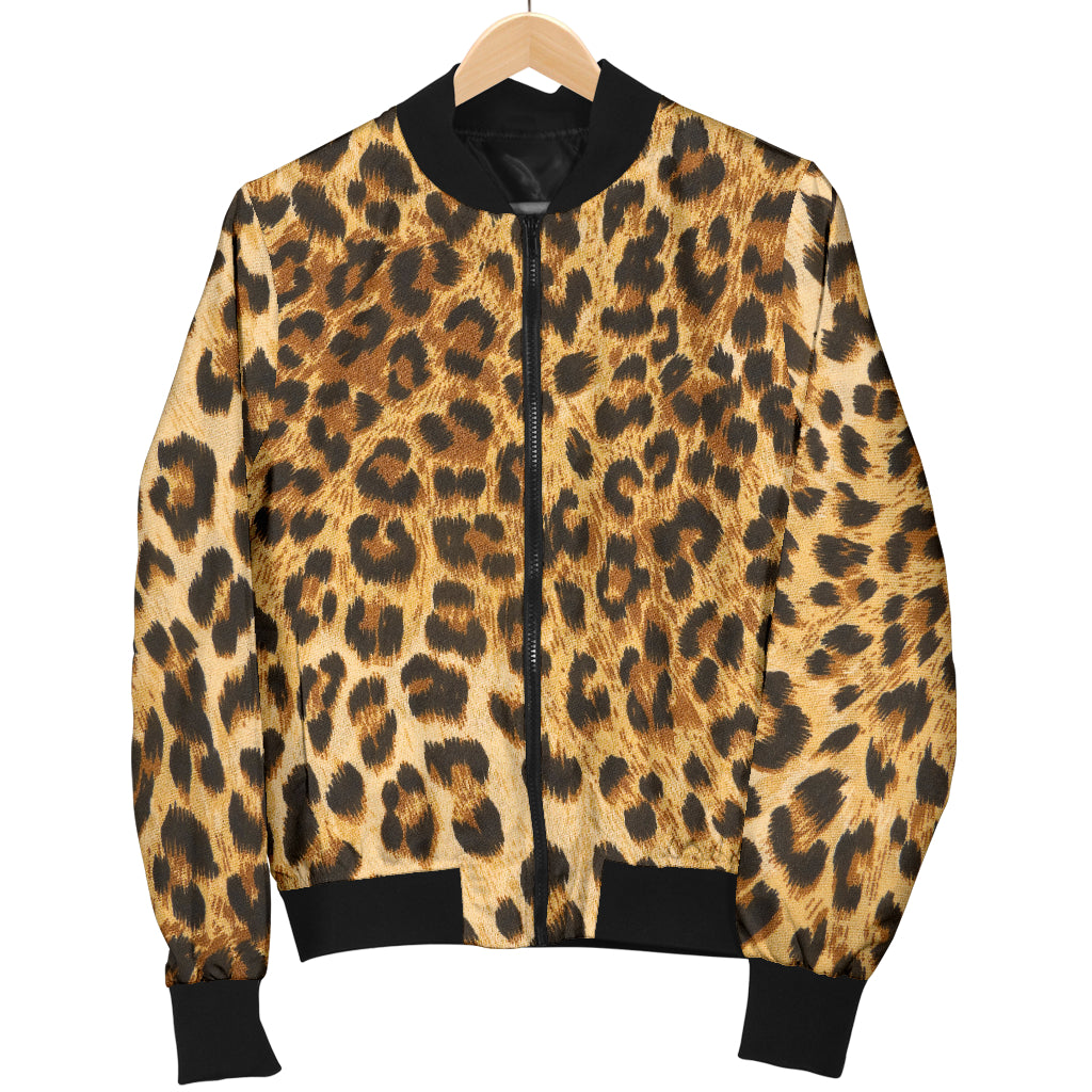 Mens Leopard Print Bomber Jacket