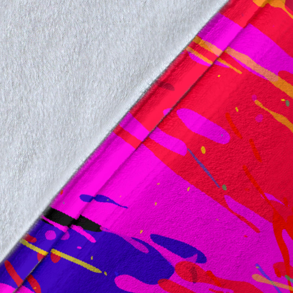 Colorful Paint Splatter Abstract Art Blanket