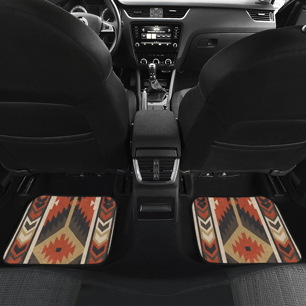 Brown Ethnic Car Floor Mats