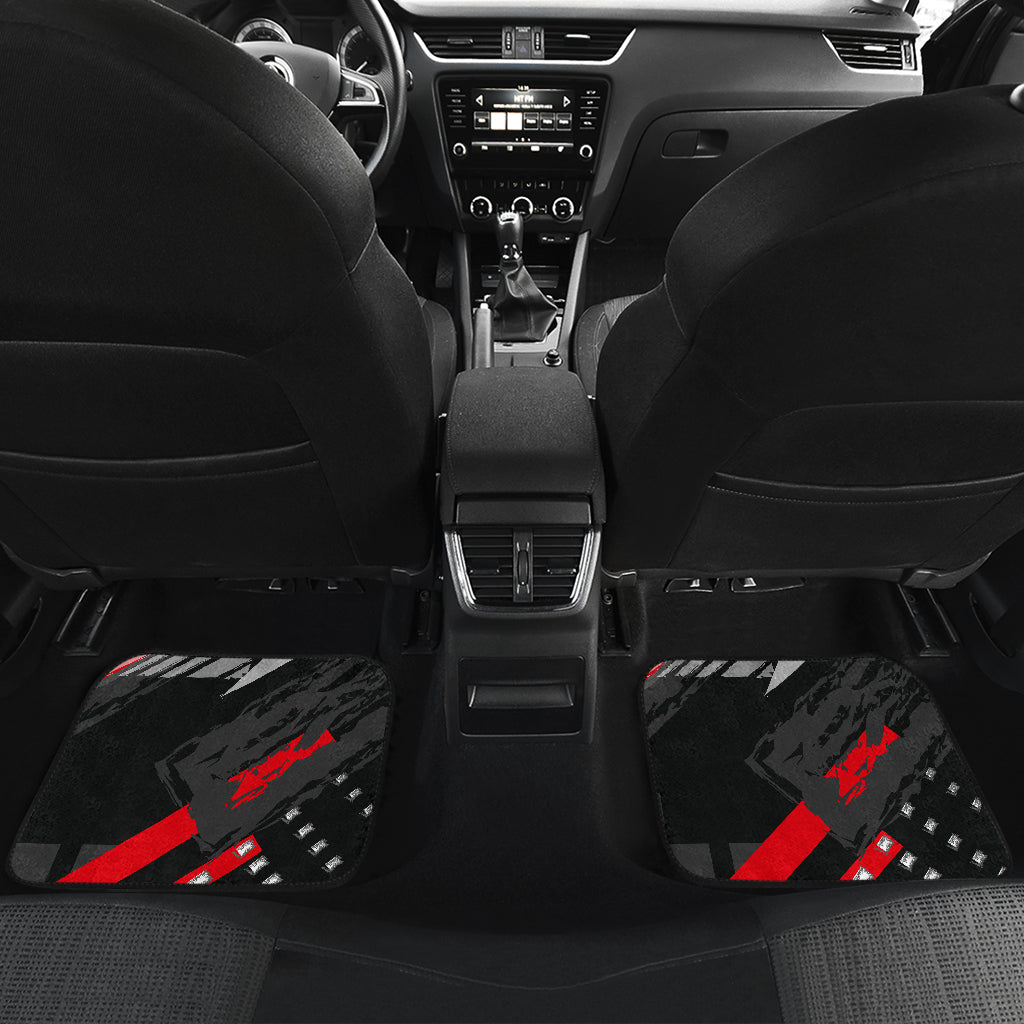 Black Red Abstract Car Floor Mats