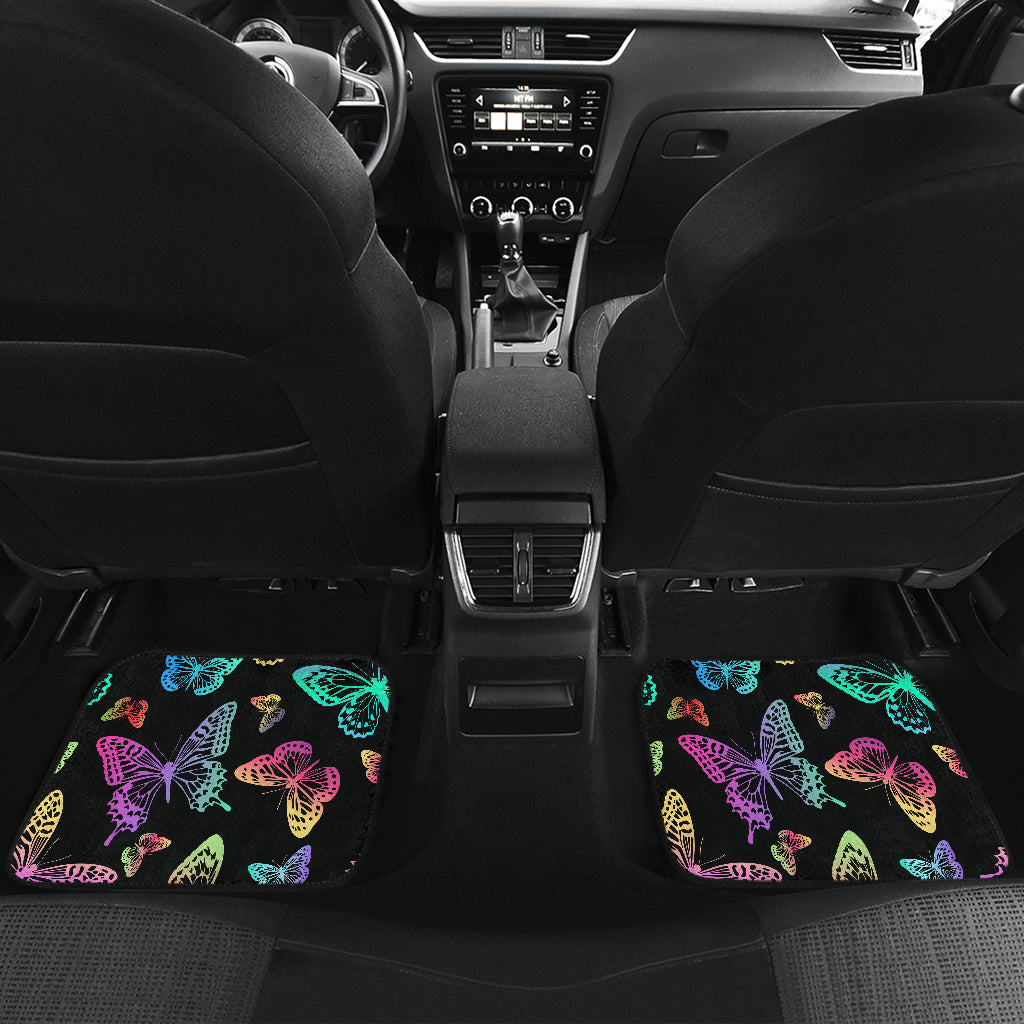 Colorful Neon Butterflies Car Floor Mats