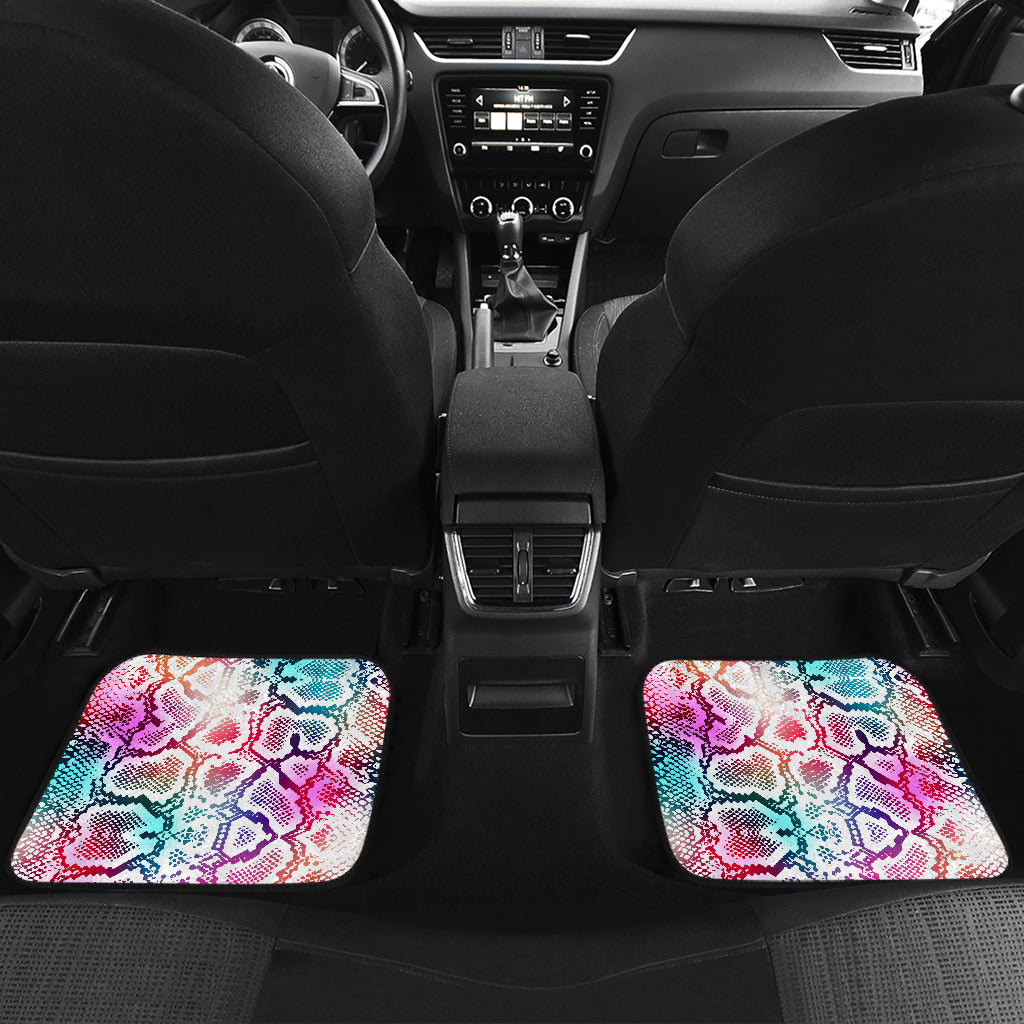 Colorful Snake Skin Print Car Floor Mats