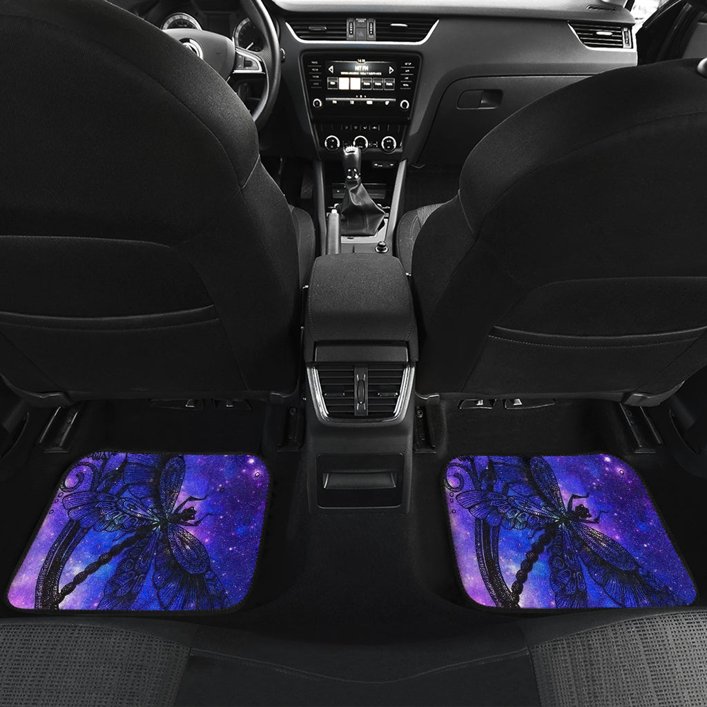 Purple Floral Dragonfly Car Floor Mats