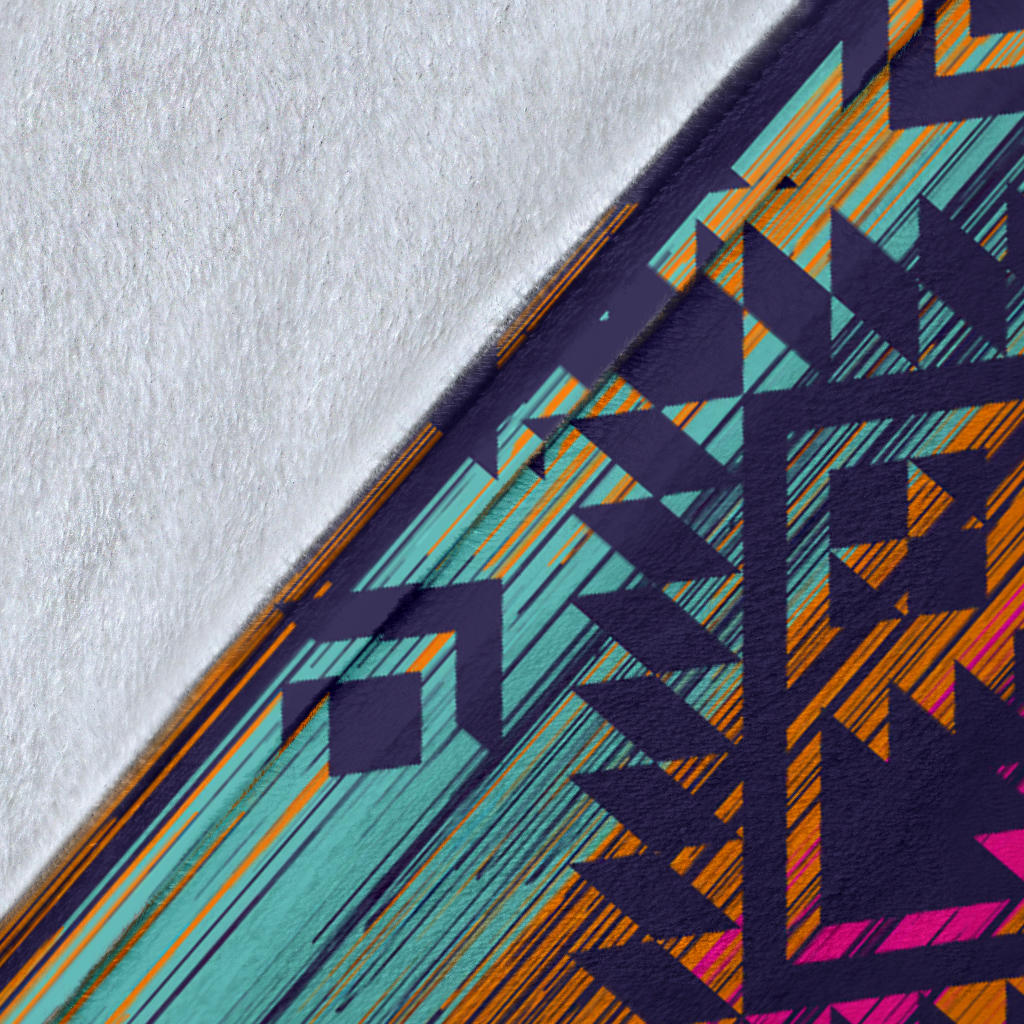 Colorful Boho Aztec Streaks Blanket
