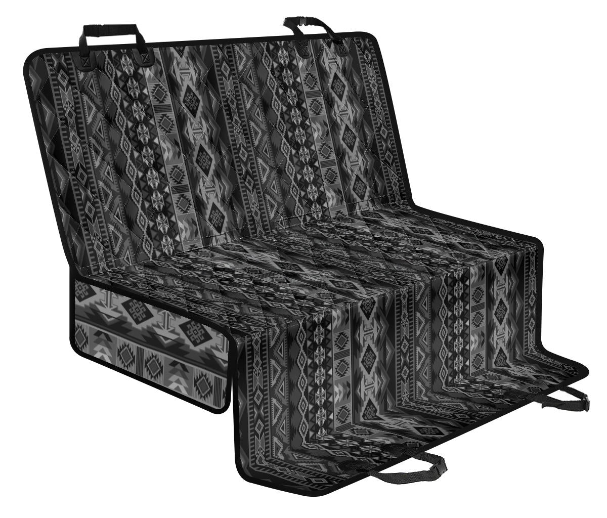 Grey Boho Aztec Car Back Seat Pet Cover