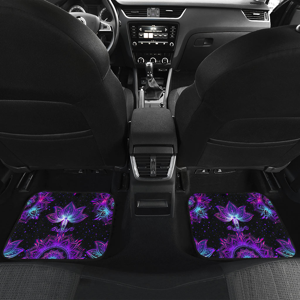 Purple Mandala Lotus Car Floor Mats