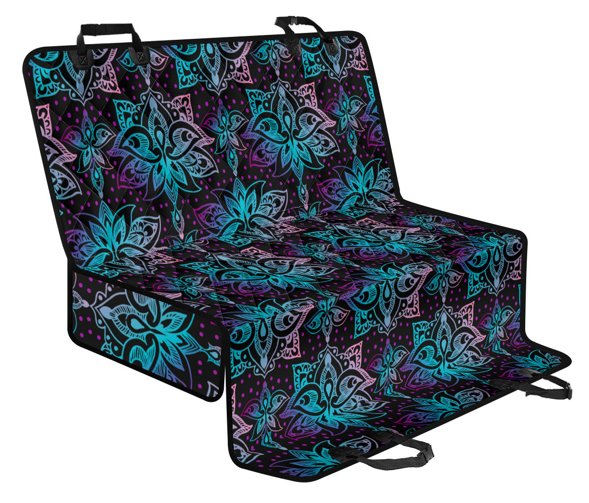 Black Pink Purple Lotus Pet Back Seat Cover
