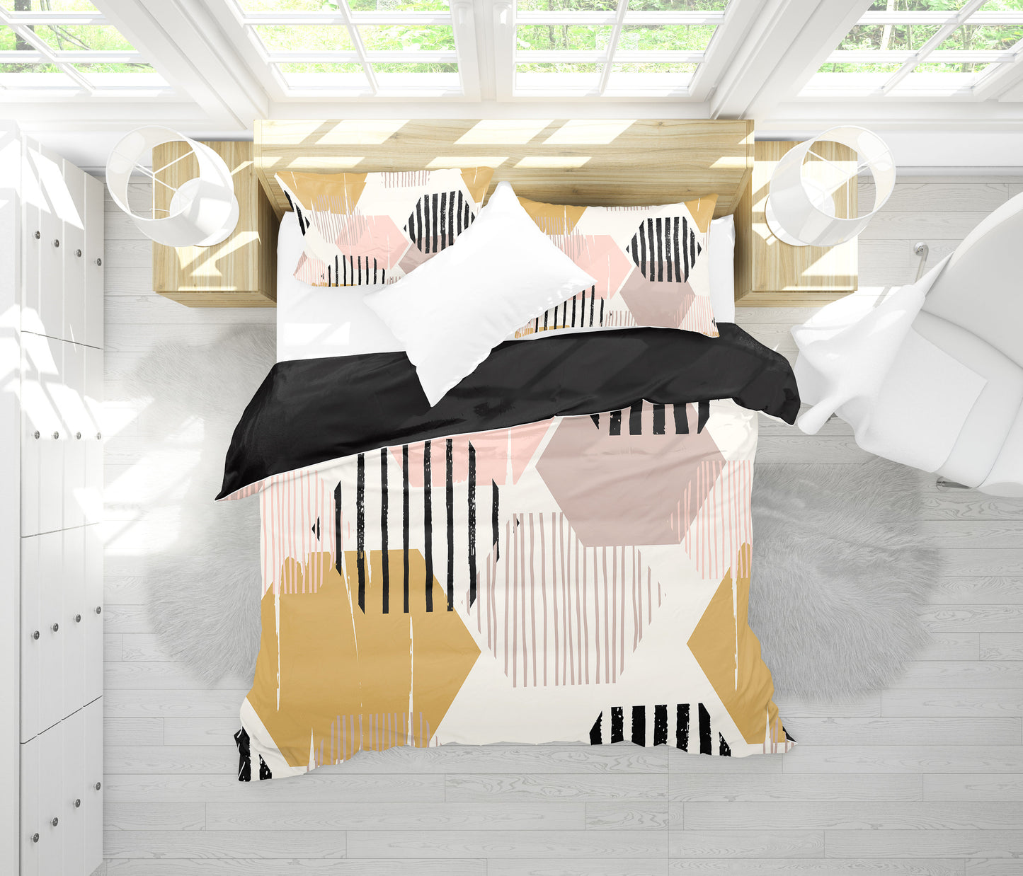 Abstract Hexagons Bedding Set