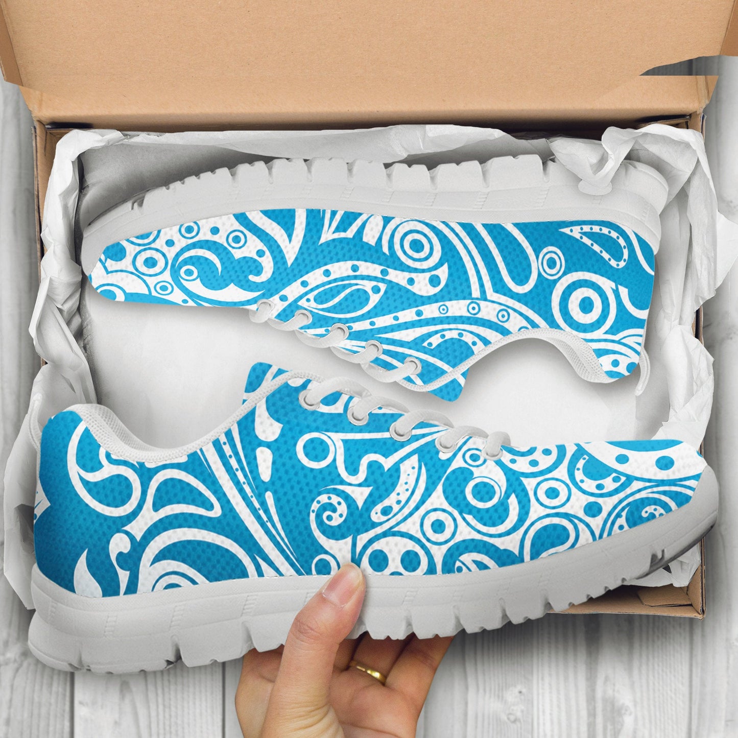 Light Blue Ethnic Sneakers