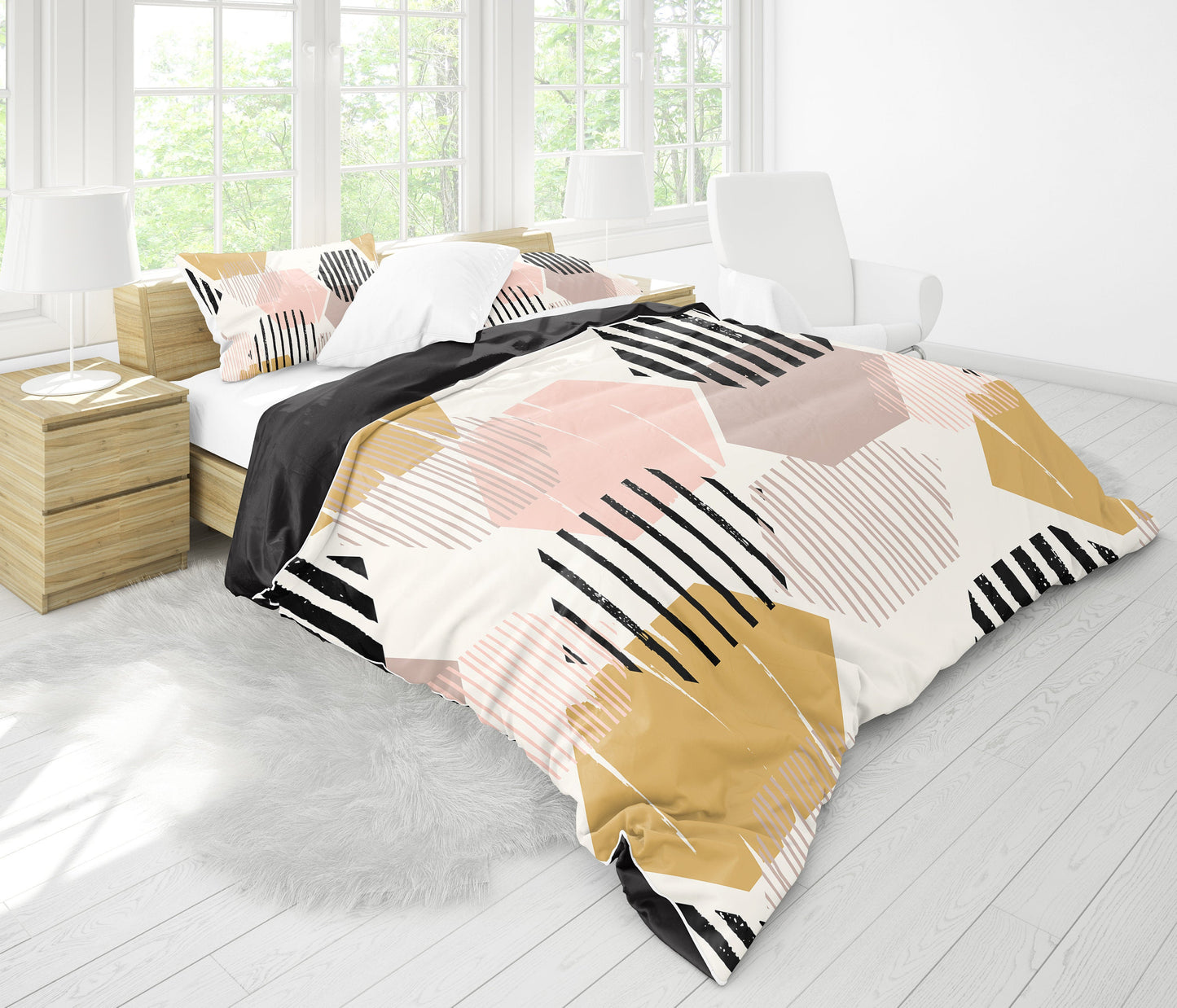 Abstract Hexagons Bedding Set