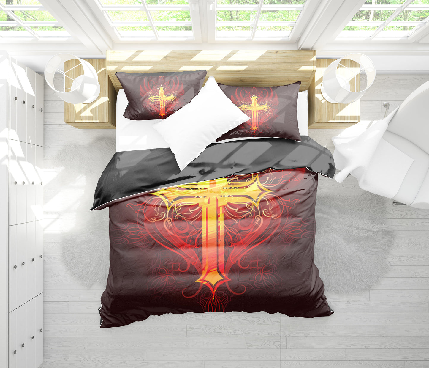 Winged Cross Bedding Set