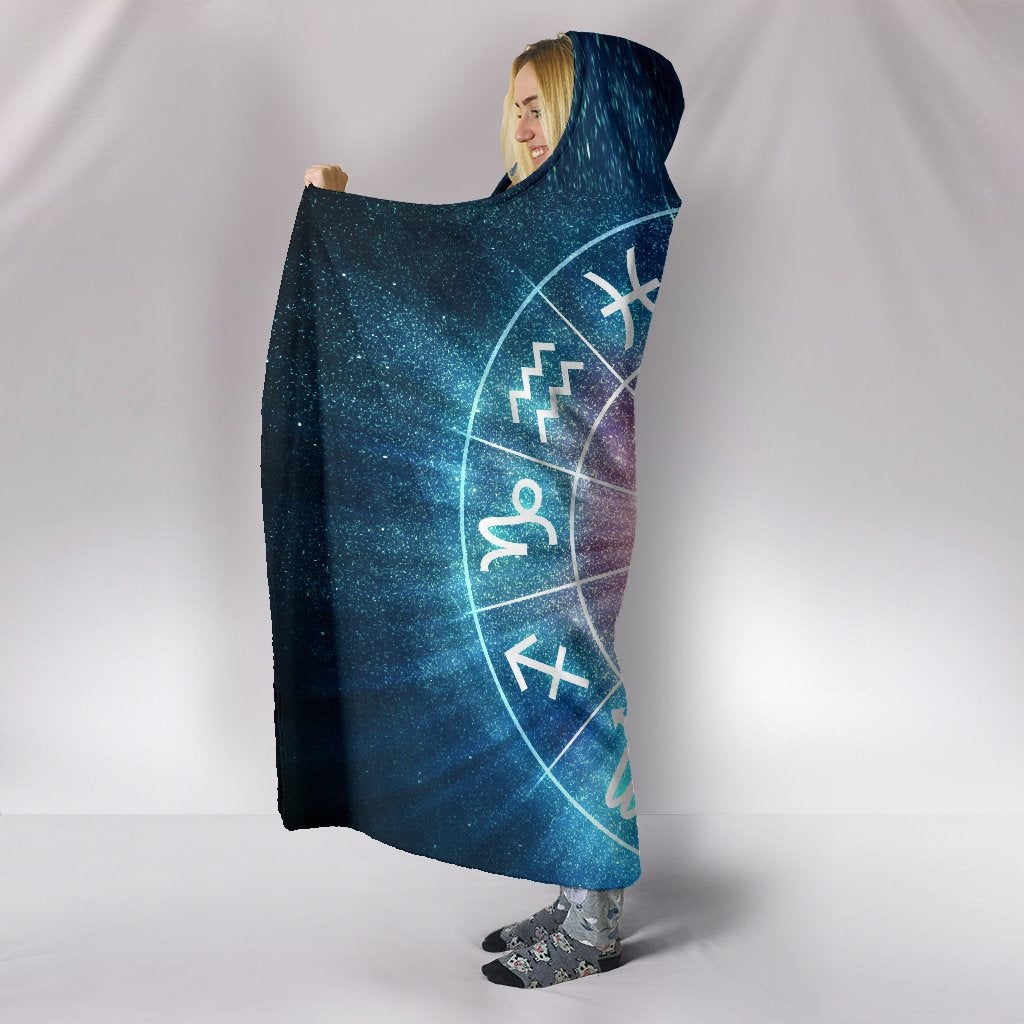 Zodiac Wheel Hooded Blanket