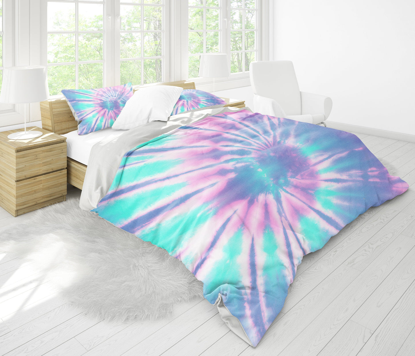 Pink Tie Dye Bedding Set