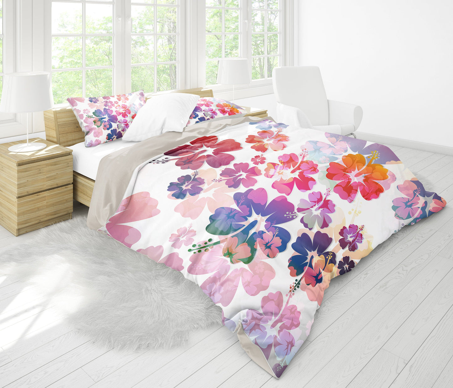 Colorful Aloha Flowers Bedding Set