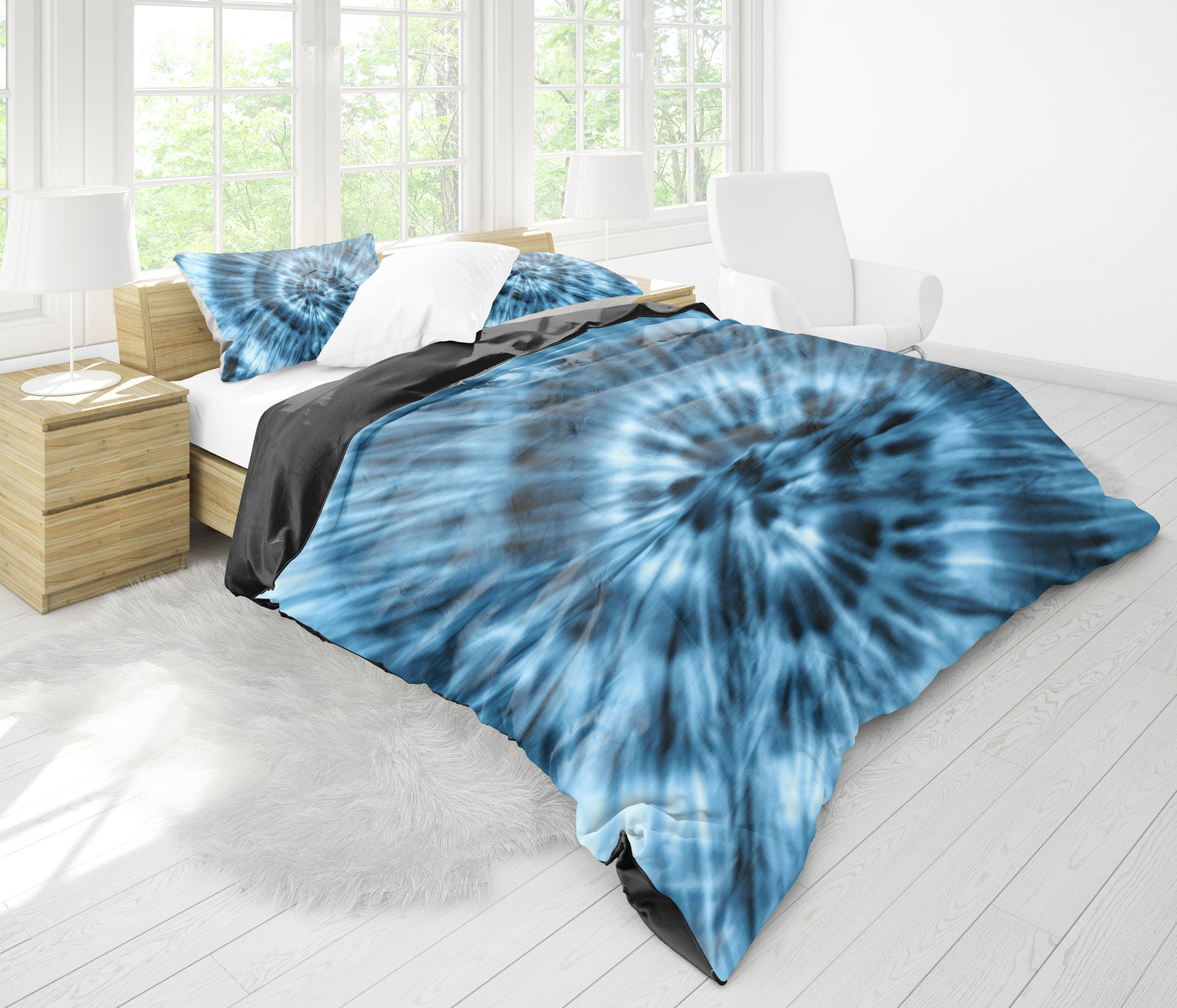 Blue Tie Dye Bedding Set