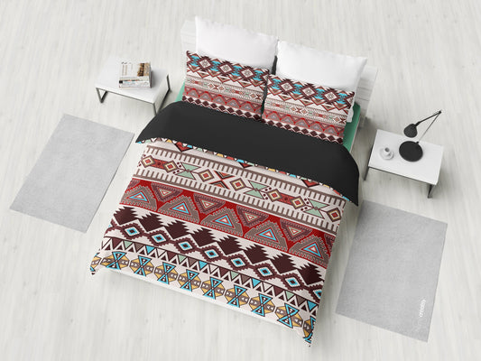 Brown Boho Aztec Bedding Set
