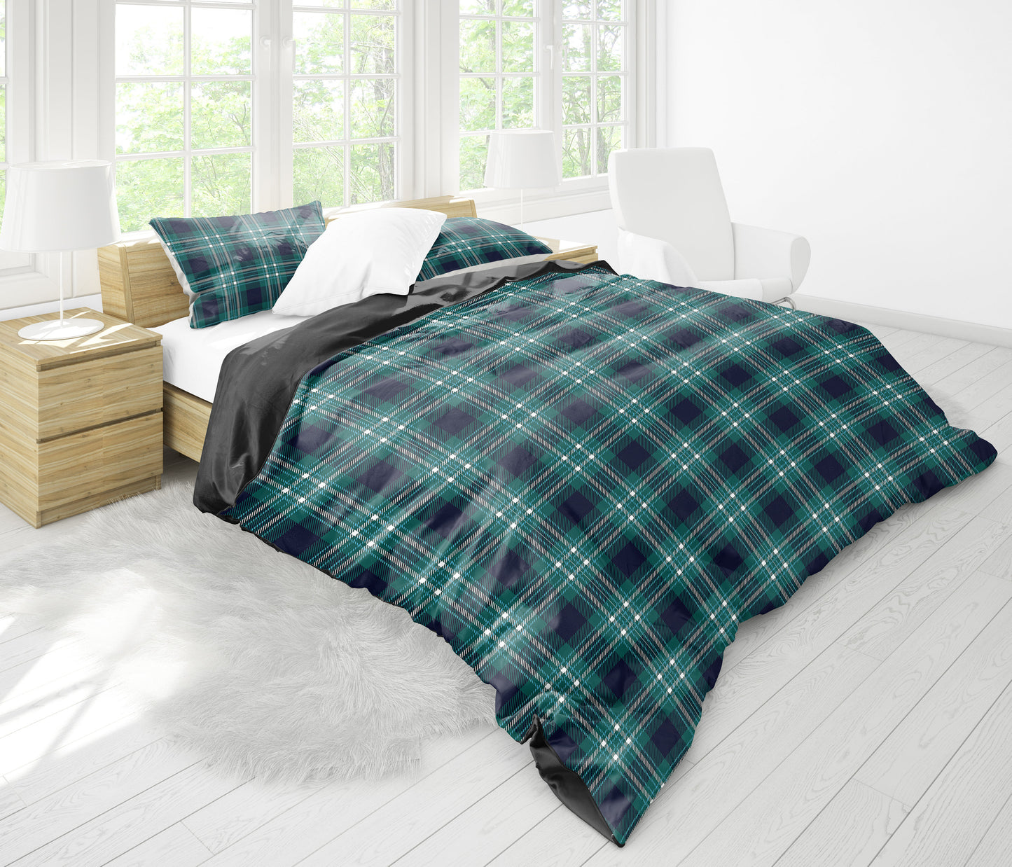 Green Plaid Bedding Set