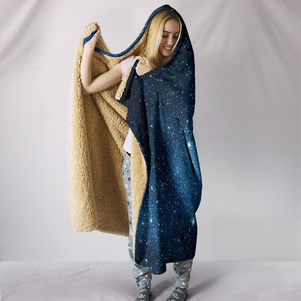 Outer Space Stars Hooded Blanket