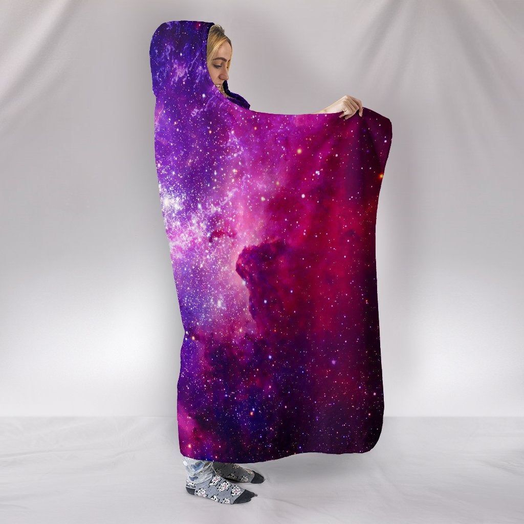 Pink & Purple Universe Hooded Blanket