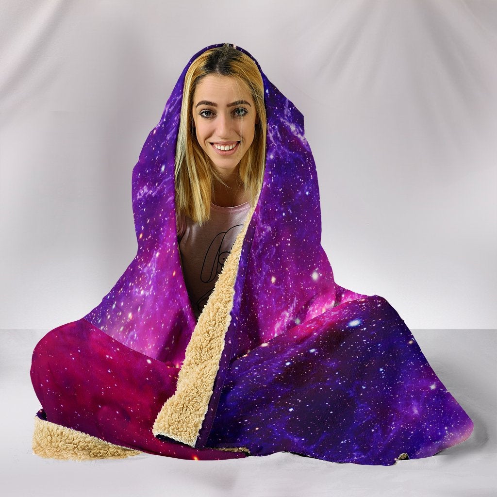 Pink & Purple Universe Hooded Blanket
