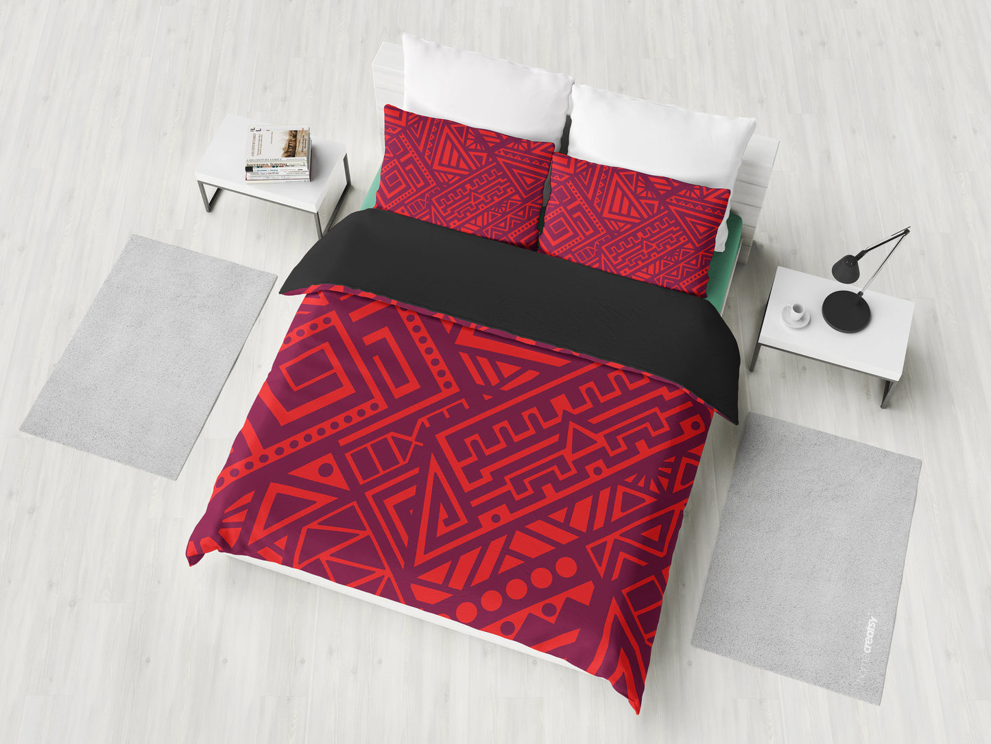 Red Tribal Polynesian Bedding Set