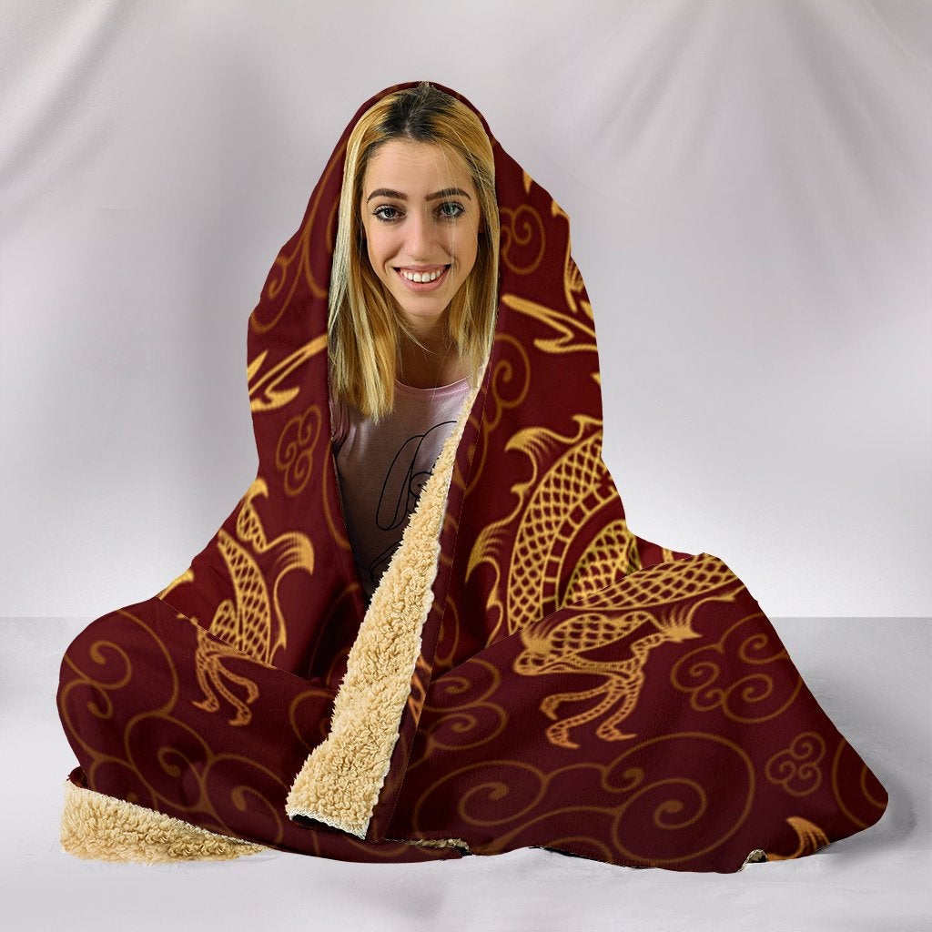 Red Dragon Hooded Blanket
