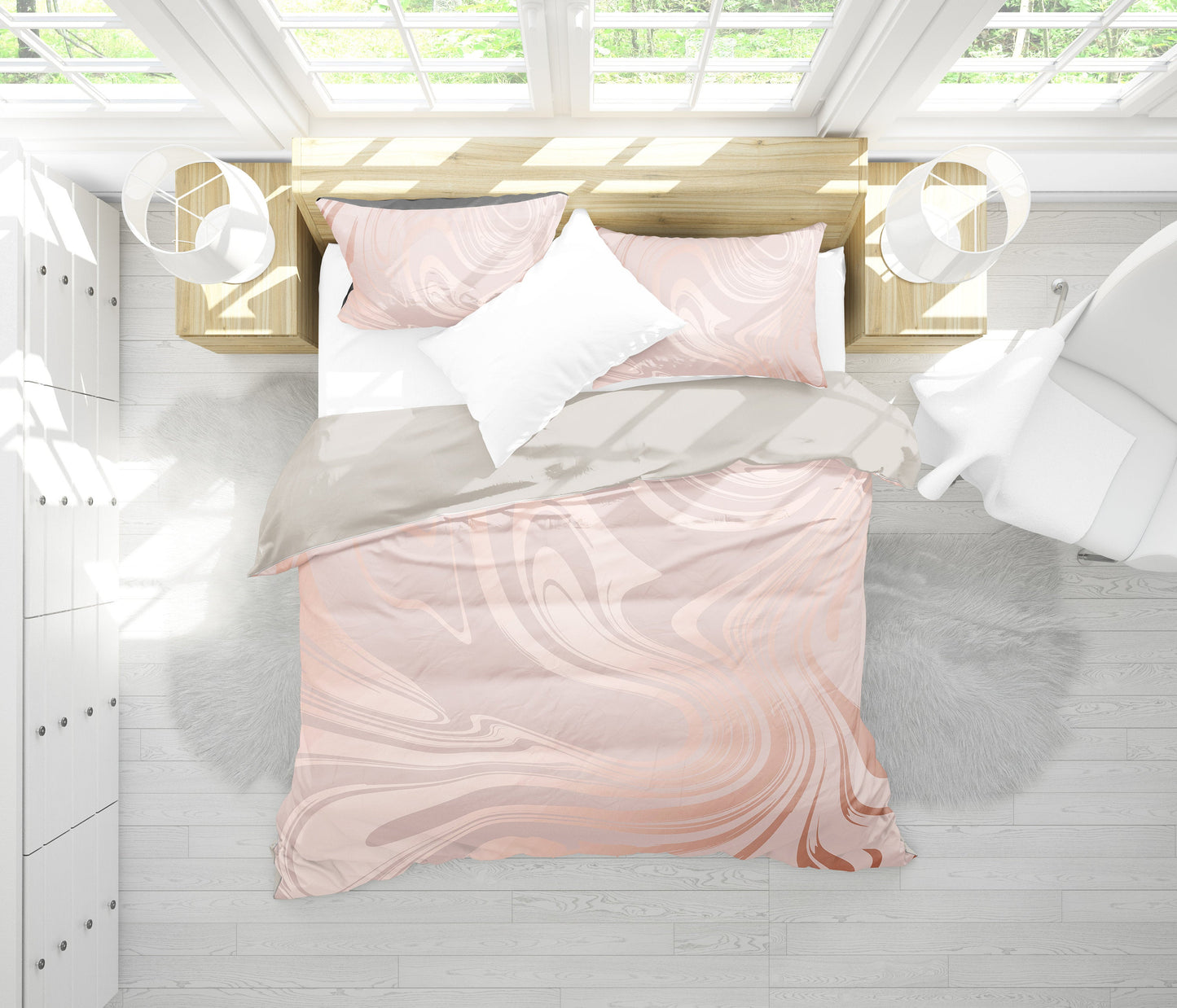 Ivory Swirls Bedding Set