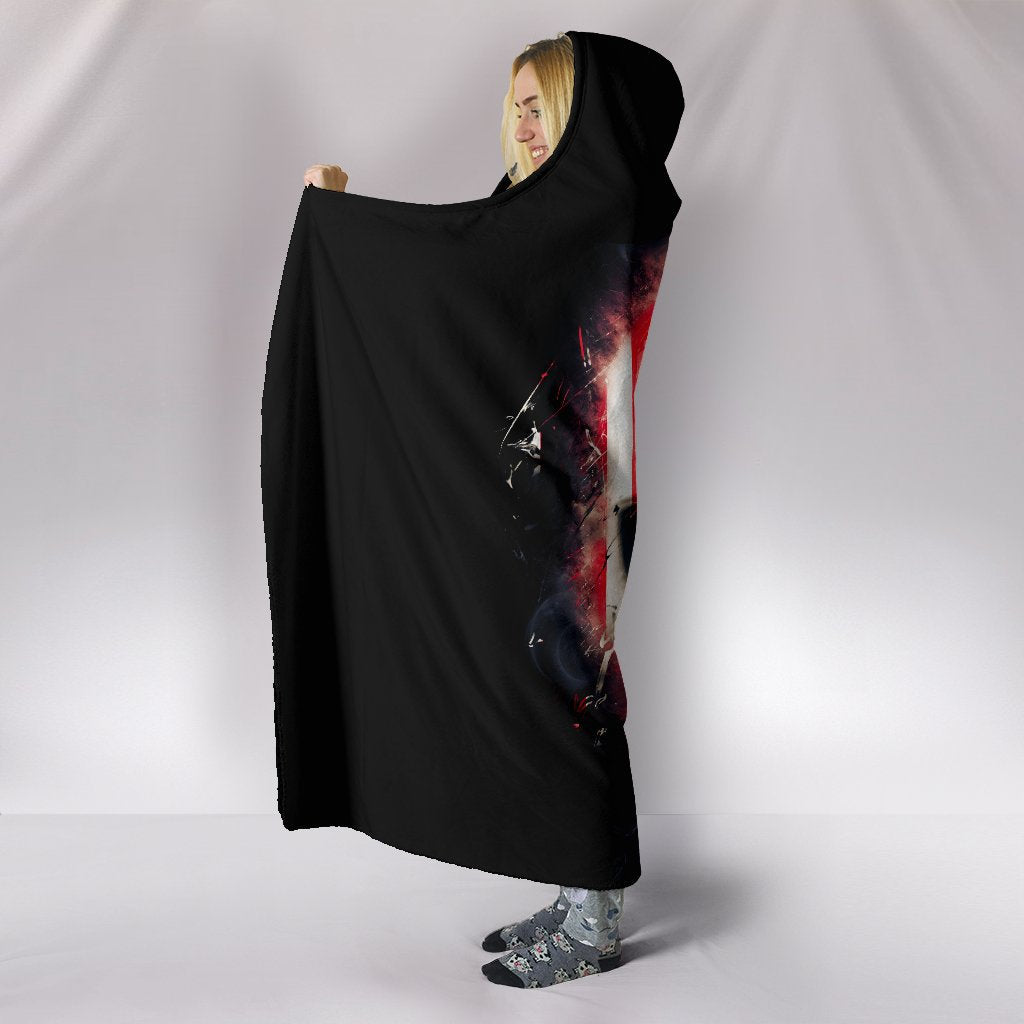 American Flag Skull Hooded Blanket