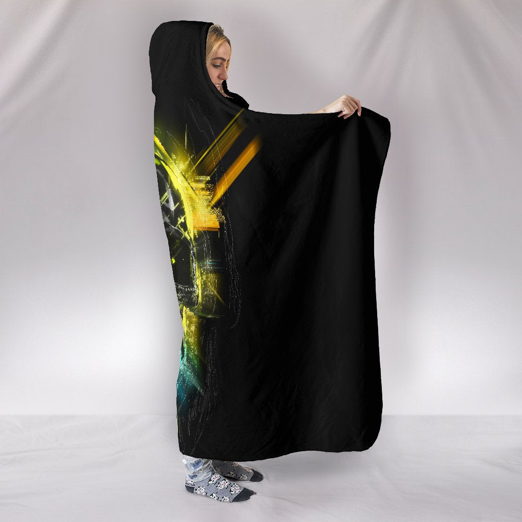 Colorful Abstract Skull Hooded Blanket