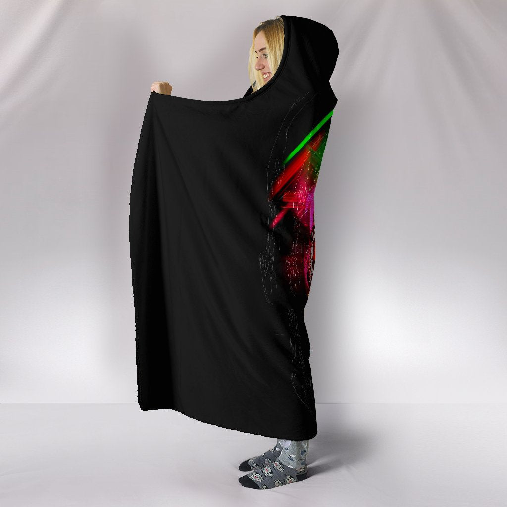 Colorful Abstract Skull Hooded Blanket