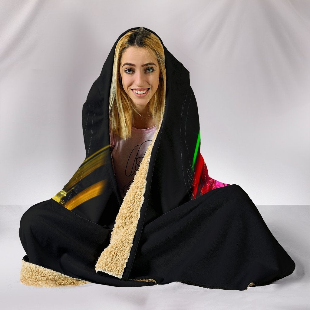 Colorful Abstract Skull Hooded Blanket