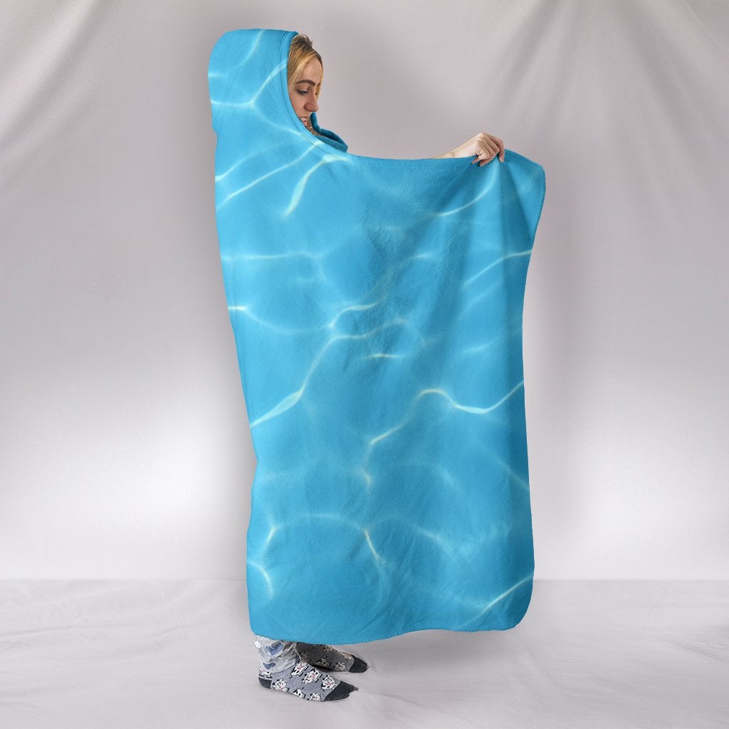 Light Blue Water Surface Hooded Blanket