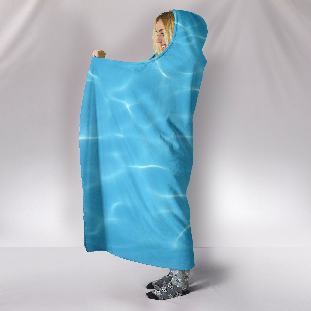 Light Blue Water Surface Hooded Blanket