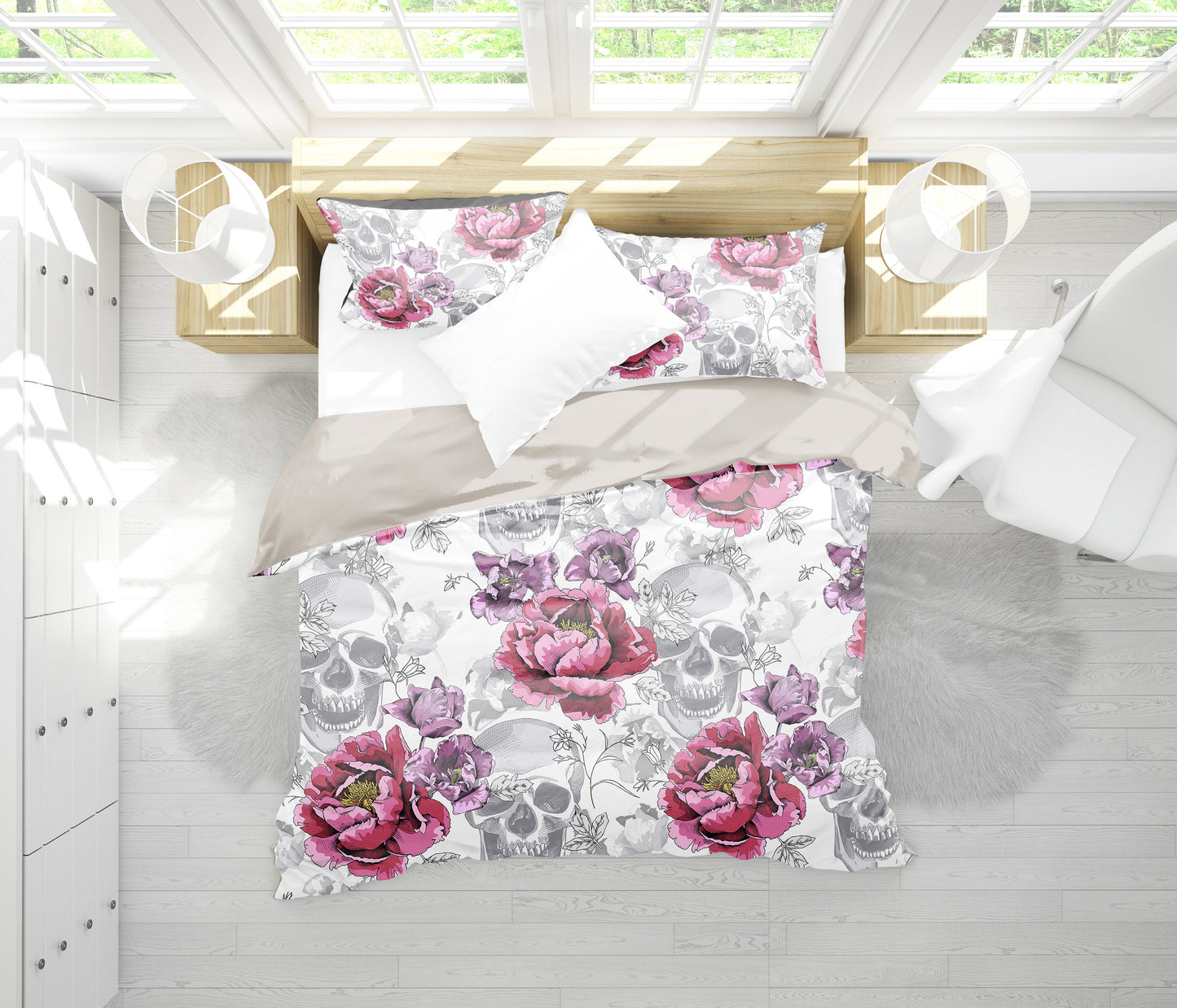 Skulls & Roses Bedding Set