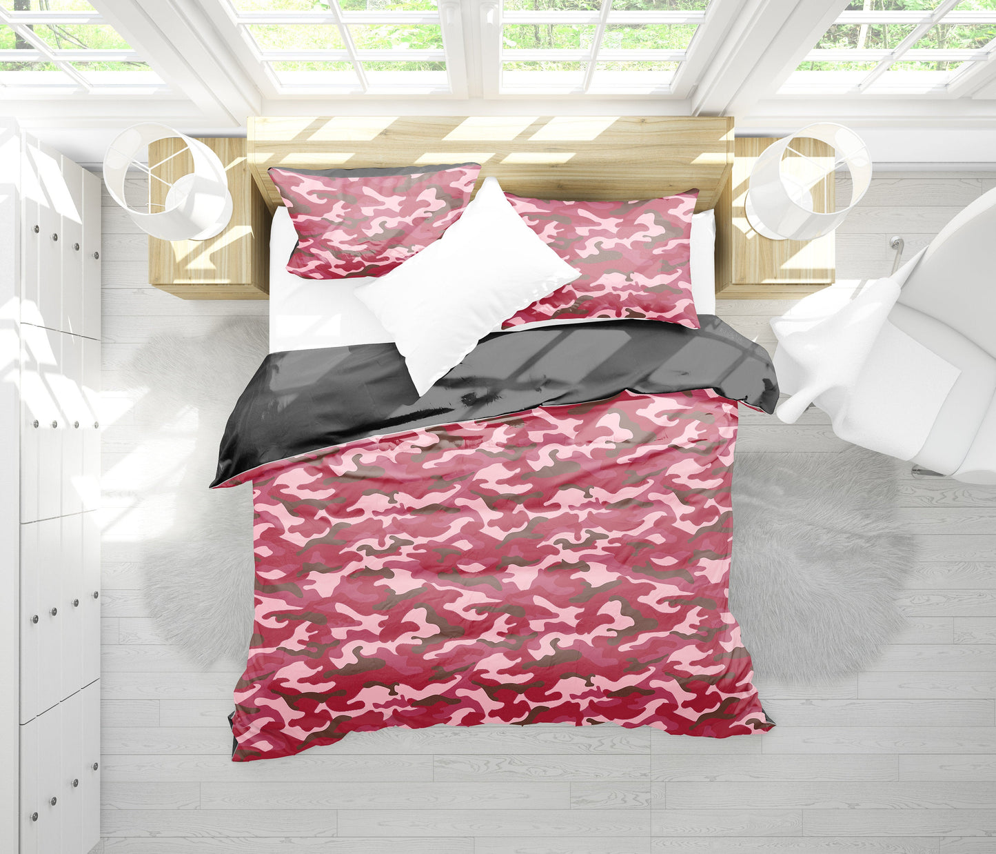 Red Camouflage Bedding Set