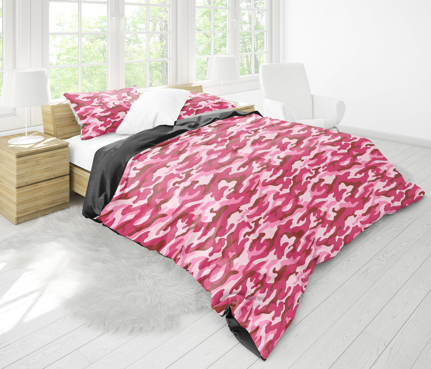 Pink Camouflage Bedding Set