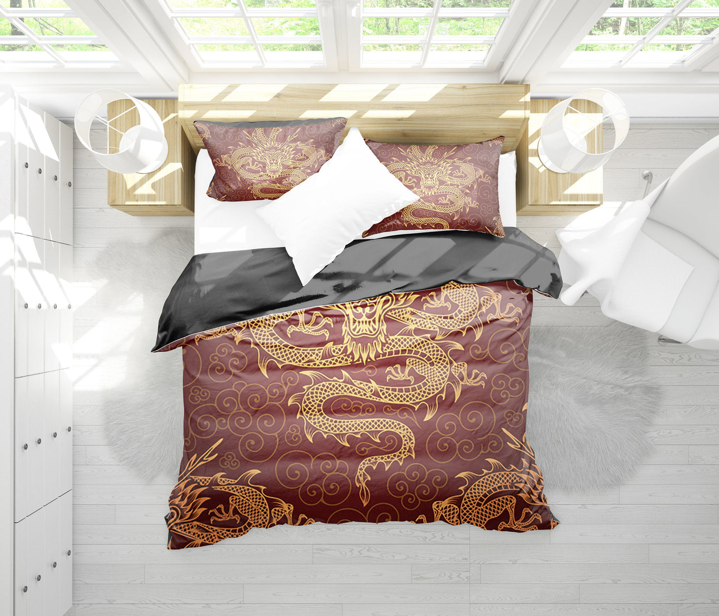 Red Dragon Bedding Set