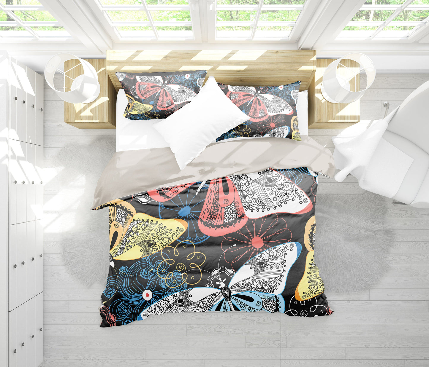 Butterflies Decor Bedding Set